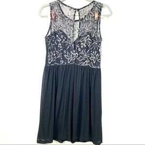 Minuet Petite | Black lace shimmer mini dress Lg petite,sleeveless,fit &…